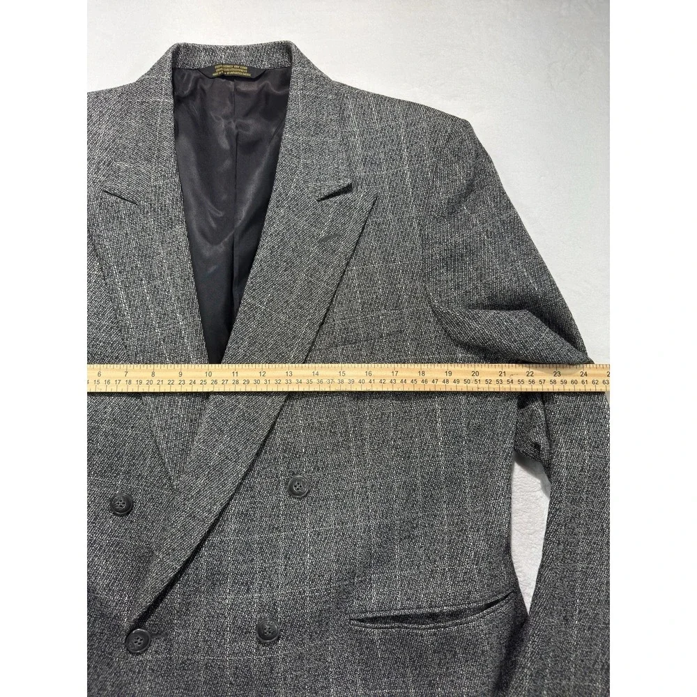 Strathmore Blazer Mens 40 Wool Herringbone Sport Coat Double Breasted Jacket
